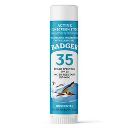 Badger Clear Zinc Kokusuz Güneş Kremi Stick SPF35 (Kolay Sürülüm)