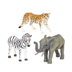 Terra Orman Hayvanları 3lü Set Zebra, Fil ve Çita