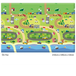 Unigo Comflor Oyun Halısı - Happy Village (210cm x 140cm x 13mm)