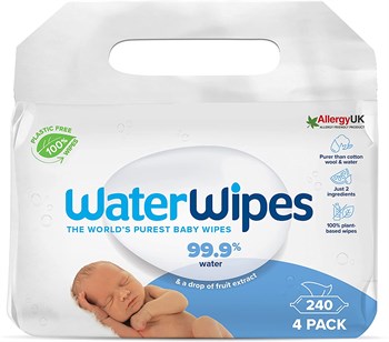 WaterWipes Doğal Islak Mendil 4'lü Paket (240 adet)